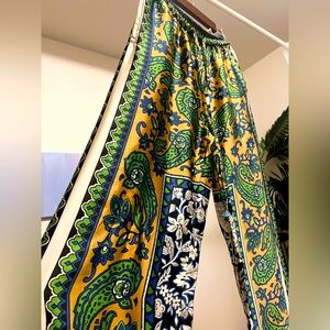 Zara paisley wide leg pants